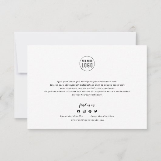 Ajouter un script de logo et un Carte de remerciem (Dos)