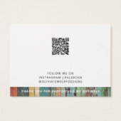 Ajouter une carte d'affichage de bijoux de code QR (Dos)