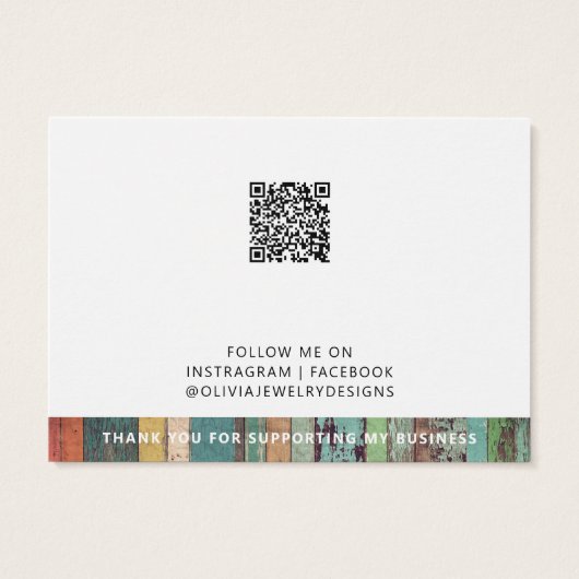 Ajouter une carte d'affichage de bijoux de code QR (Dos)