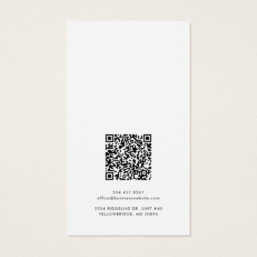 Ajouter une carte d'affichage de code QR de nom d' (Dos)