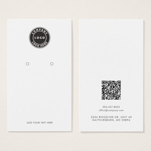 Ajouter une carte d'affichage de code QR du logo d (Devant & derrière)
