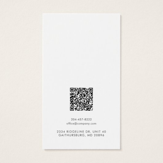 Ajouter une carte d'affichage de code QR du logo d (Dos)