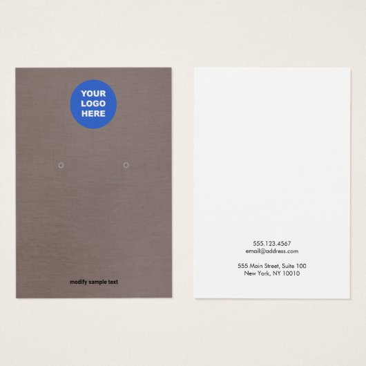 Ajouter une carte d'affichage d'oreille de logo (Devant & derrière)