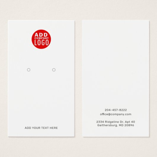 Ajouter une carte d'affichage moderne du logo d'en (Devant & derrière)