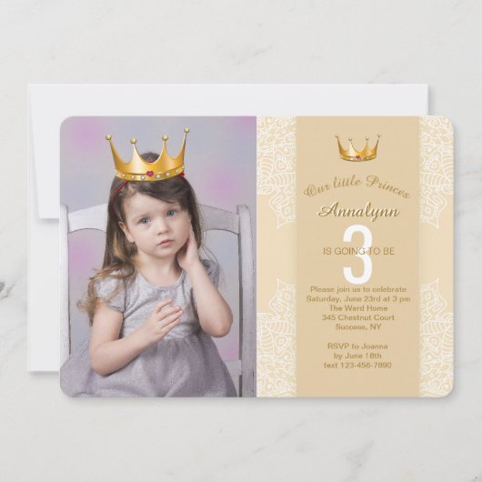 Ajouter Une Couronne Princesse À Votre Invitation  (Devant)