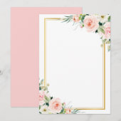 Ajouter une invitation de mariage florale avec une (Devant / Derrière)