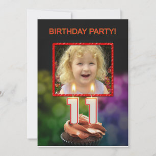 Ajouter une photo, 11e anniversaire Invitation
