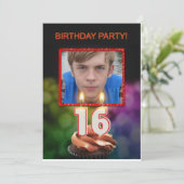 Ajouter une photo, 16e anniversaire Invitation (Debout devant)