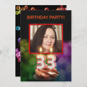 Ajouter une photo, 33e anniversaire Invitation (Devant / Derrière)