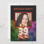 Ajouter une photo, 39e anniversaire Invitation (Devant)