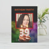 Ajouter une photo, 39e anniversaire Invitation (Debout devant)