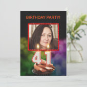 Ajouter une photo, 41e anniversaire Invitation (Debout devant)