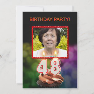 Ajouter une photo, 48e anniversaire Invitation