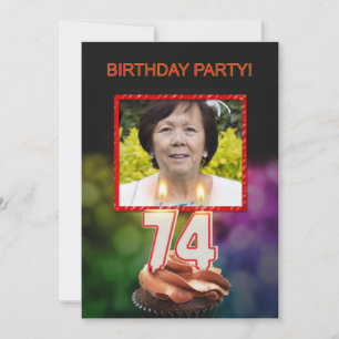 Ajouter une photo, 74e anniversaire Invitation
