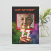 Ajouter une photo, 77e anniversaire Invitation (Debout devant)