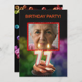 Ajouter une photo, 77e anniversaire Invitation (Devant / Derrière)