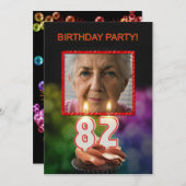 Ajouter une photo, 82e anniversaire Invitation (Devant / Derrière)