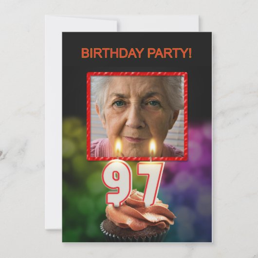 Ajouter une photo, 97th Birthday party Invitation (Devant)