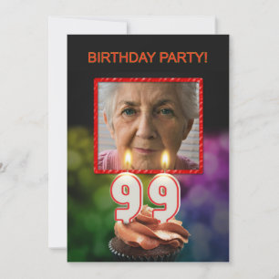 Ajouter une photo, 99e anniversaire Invitation