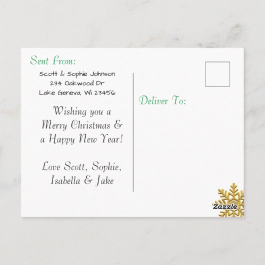 Ajouter une photo à cette carte de Noël de Flamme (Dos)