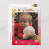 Ajouter une photo à cette carte de Noël des flocon (Devant / Derrière)