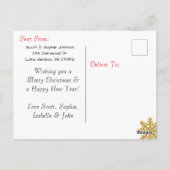 Ajouter une photo à cette carte de Noël des flocon (Dos)