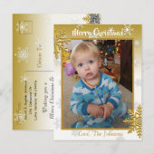 Ajouter une photo à cette carte Gold Christmas (Devant / Derrière)