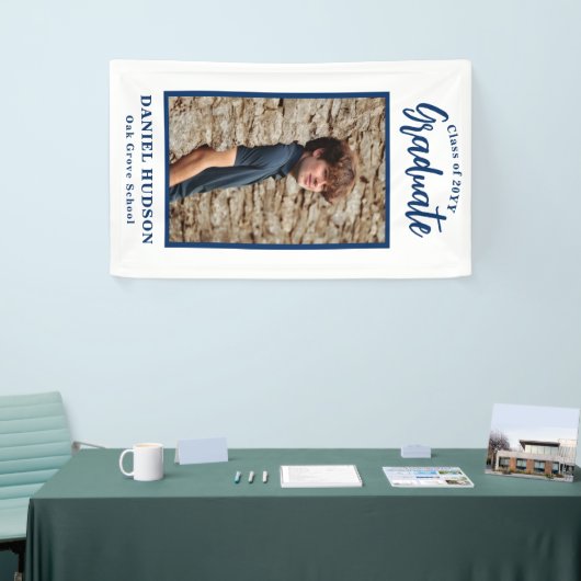 Ajouter une photo Bleu École Bannière de graduatio (Salon professionnel)