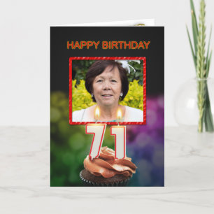 Ajouter une photo, carte 71stBirthday avec bougies