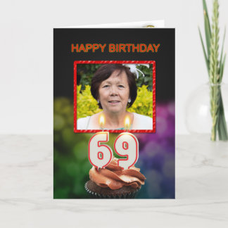 Ajouter une photo, carte d'anniversaire 69e avec b