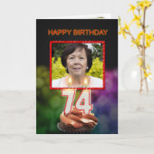 Ajouter une photo, carte d'anniversaire 74e avec b (Fleur jaune)