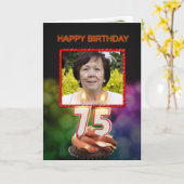 Ajouter une photo, carte d'anniversaire 75e avec b (Fleur jaune)