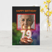 Ajouter une photo, carte d'anniversaire 79e avec b (Fleur jaune)