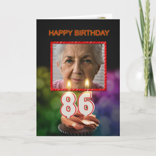 Ajouter une photo, carte d'anniversaire 86e avec b (Devant)