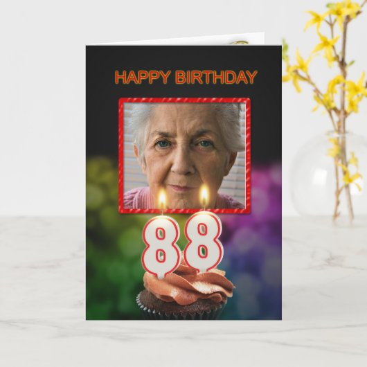 Ajouter une photo, carte d'anniversaire 88e avec b (Fleur jaune)