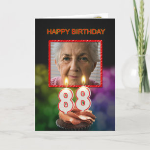 Ajouter une photo, carte d'anniversaire 88e avec b