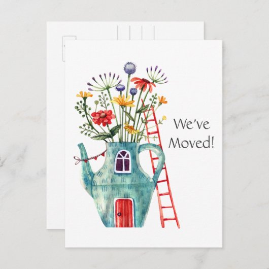 Ajouter une photo, nous avons déménagé, carte post (Devant / Derrière)