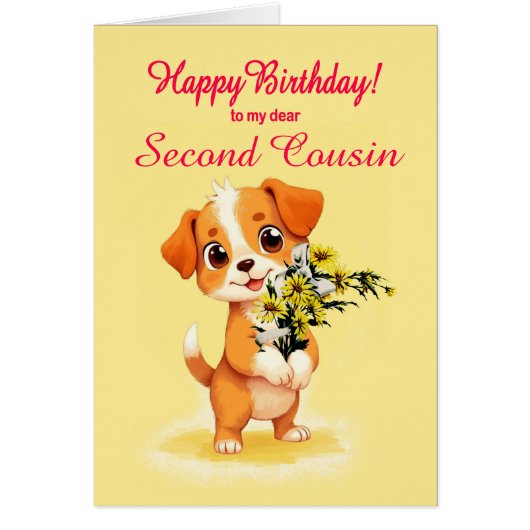 Ajouter une relation Anniversaire Chiot et Fleurs (Devant)