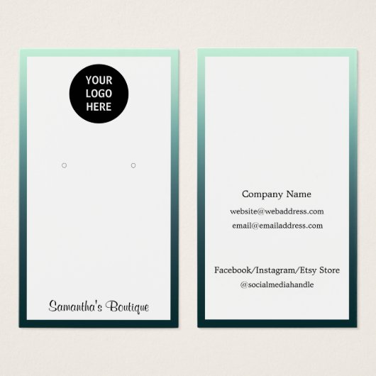 Ajouter Vos Boucles D'Oreilles Porte-Logo Afficher (Devant & derrière)