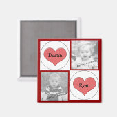 Ajouter Vos Informations, Red Hearts Photo Magnet (Recto/Verso)