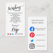 AJOUTER VOS instructions de lavage LOGO CARTES DE (Devant / Derrière)