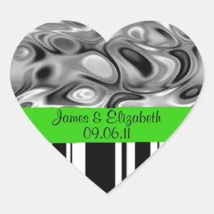 Ajouter vos noms et date Stickers mariage vert