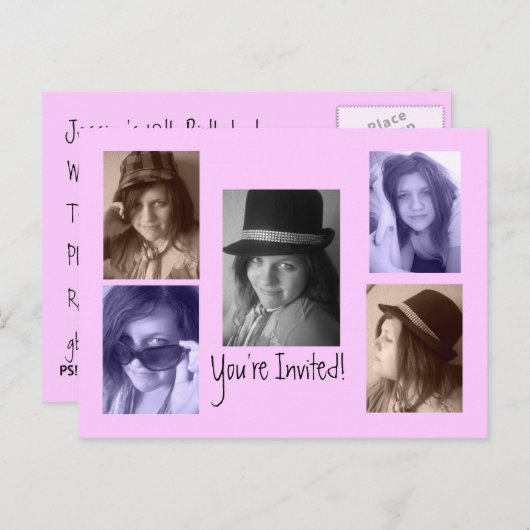 Ajouter vos photos Invitations de carte postale An (Devant / Derrière)