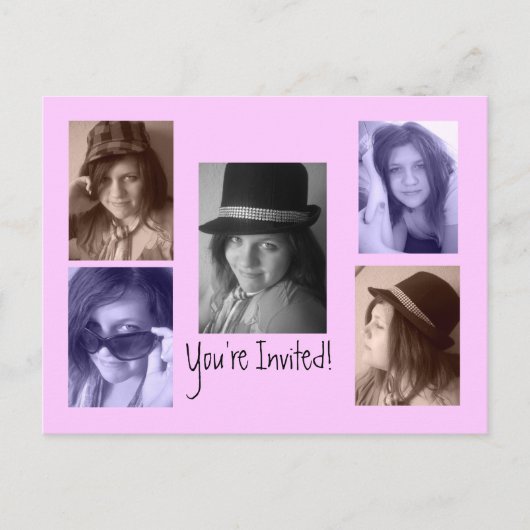 Ajouter vos photos Invitations de carte postale An (Devant)