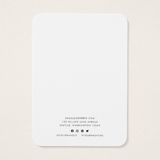 Ajouter Votre Carte D'Affichage De Collier Minimal (Dos)