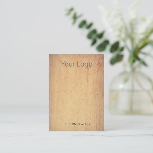 Ajouter Votre Carte D'Affichage Logo Wood Earring (Debout devant)