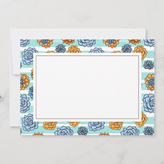 Ajouter votre carte de nom | Aquarelle Succulente (Dos)