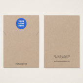 Ajouter Votre Collier Logo Kraft Display Card (Devant & derrière)