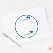 Ajouter votre étiquette de graduation bleu texte (Enveloppe)