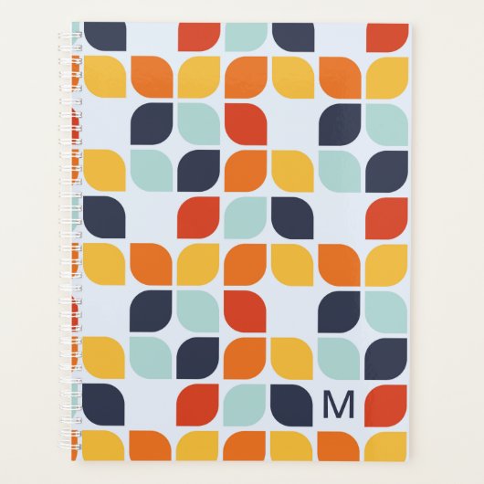 Ajouter votre initiale | Motif géométrique Vintage (Devant)